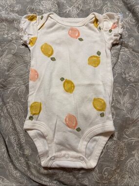 Carter's Cream Onesie with Yellow and Peach Fruit Motif